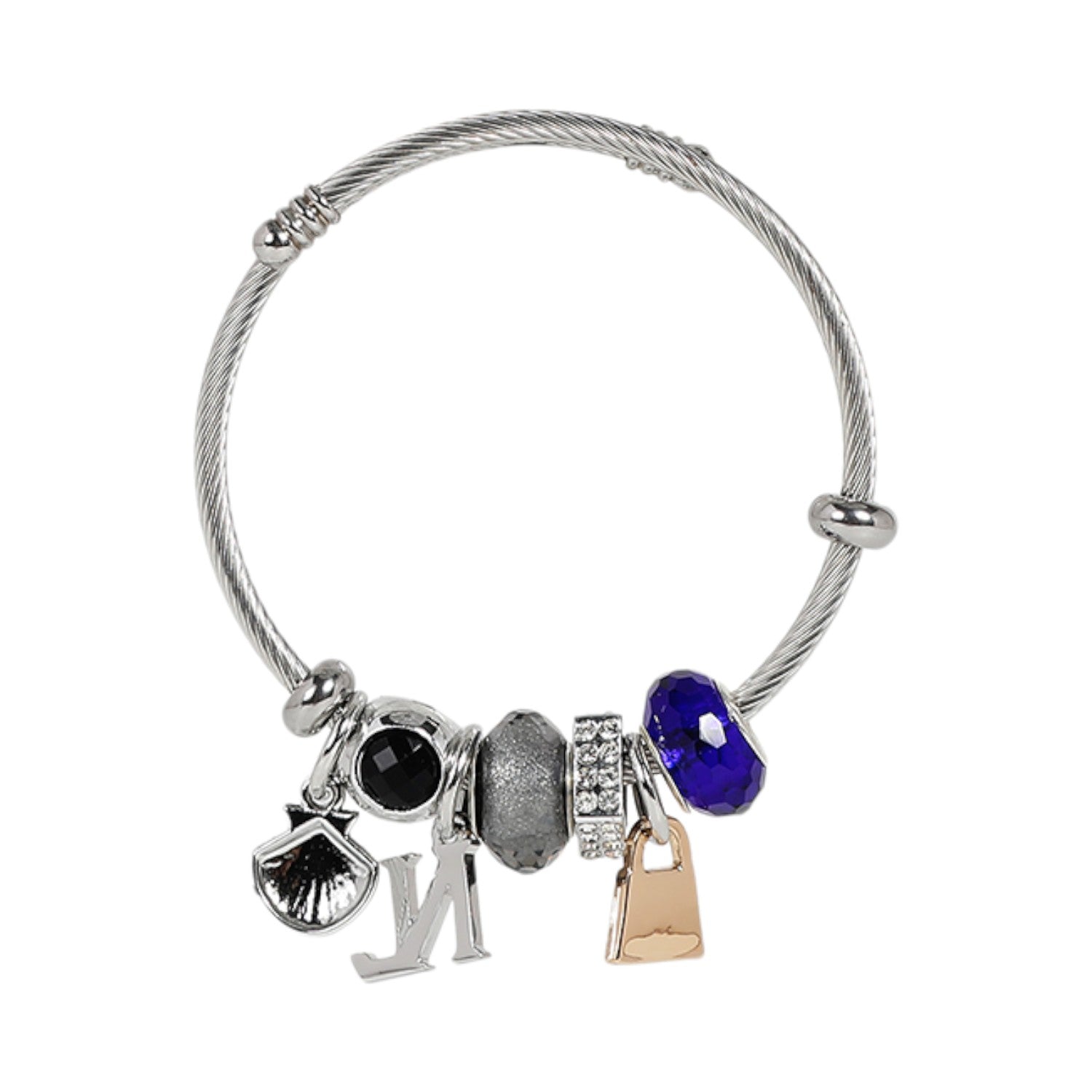 Pulsera con charms Nicole Lee Concha Plateada - KimondoShop