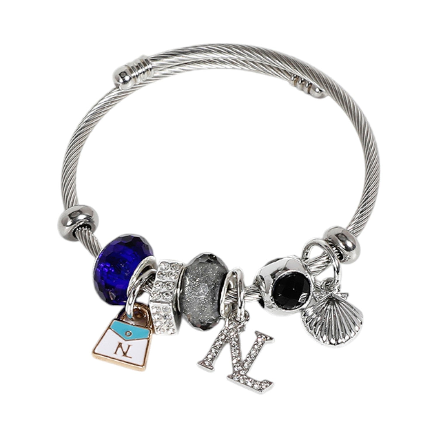 Pulsera con charms Nicole Lee Concha Plateada - KimondoShop