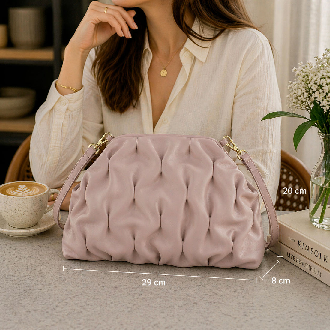 Bolso en piel Pregato Bella Nude