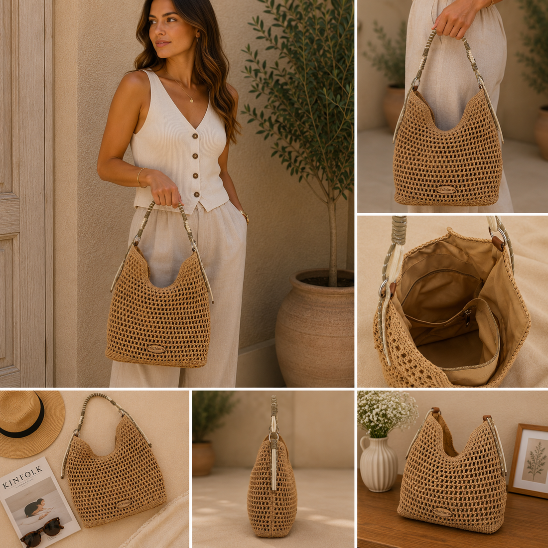 Bolso hobo Alchiara Nerea Natural