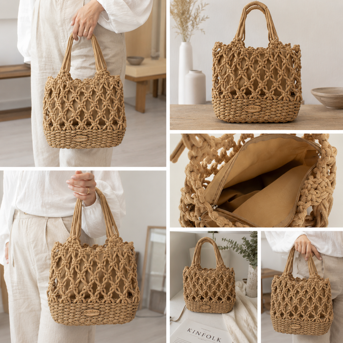 Bolso de mano Alchiara Siroco Natural