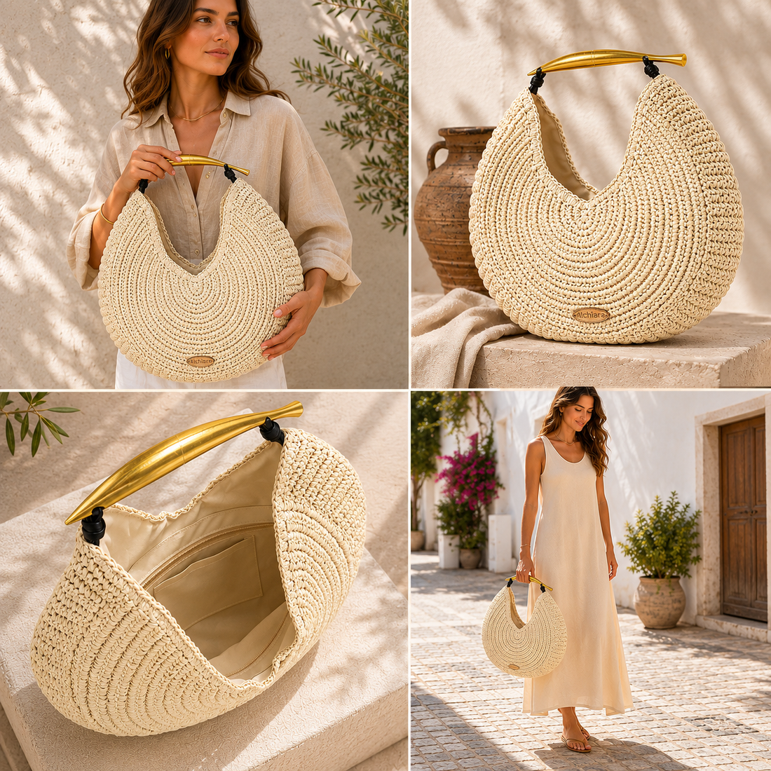 Bolso shoulder Alchiara Cassiopeia Beige