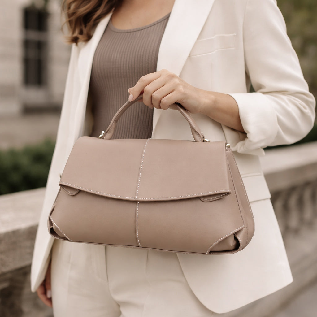 Bolso en piel Pregato Atelier Luxe Taupe