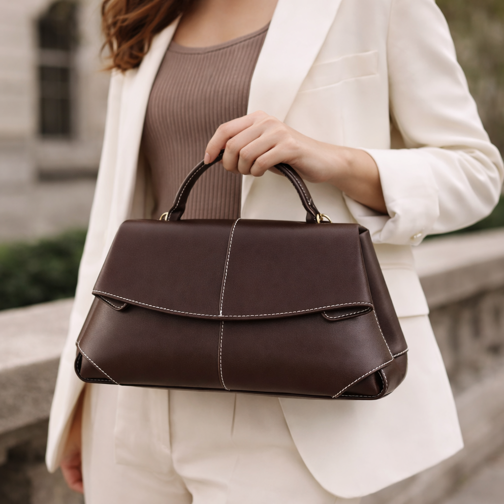 Bolso en piel Pregato Atelier Luxe Chocolate