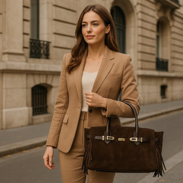 Bolso en piel Pregato Aurora Ante Camel