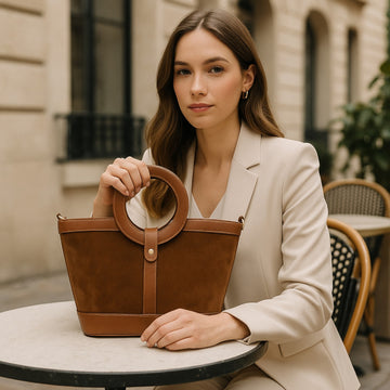 Bolso en piel Pregato Armonia Ante Camel