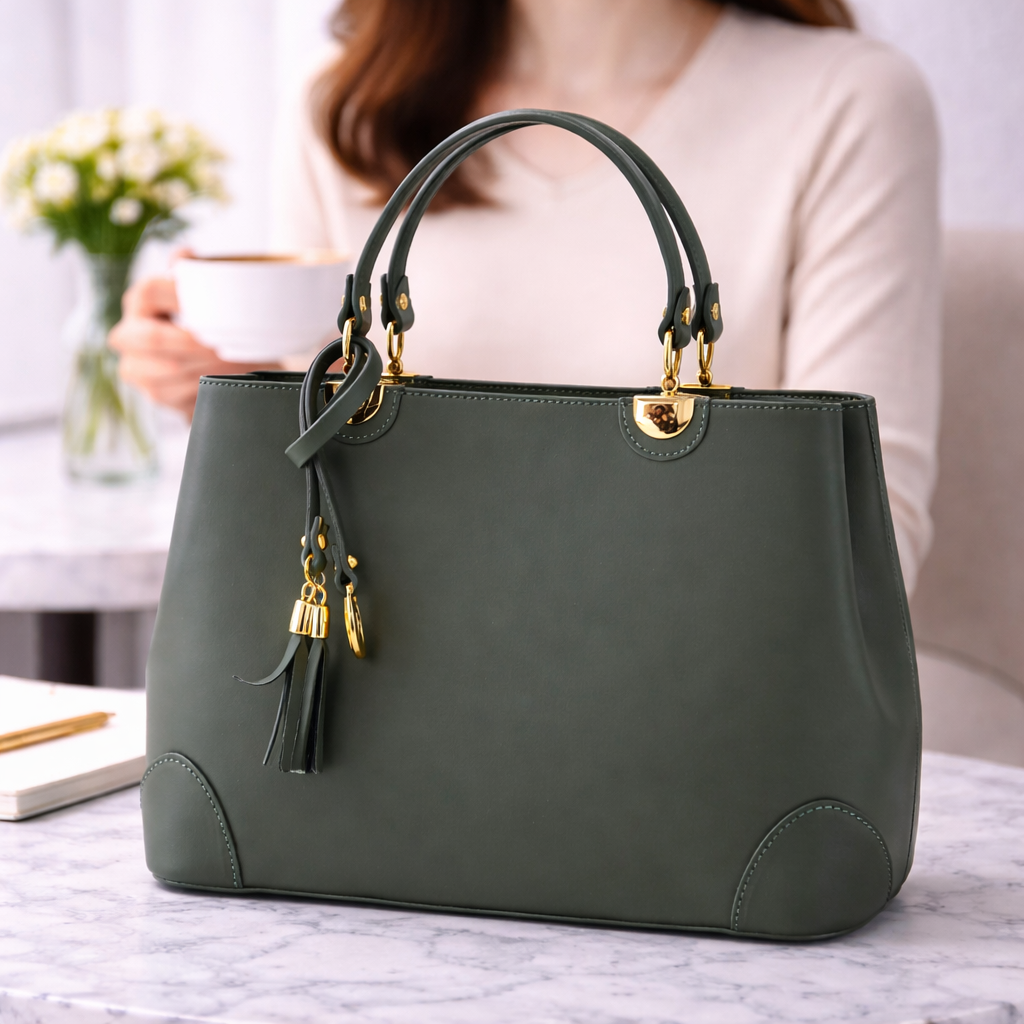 Bolso en piel Pregato Eleganza Gris