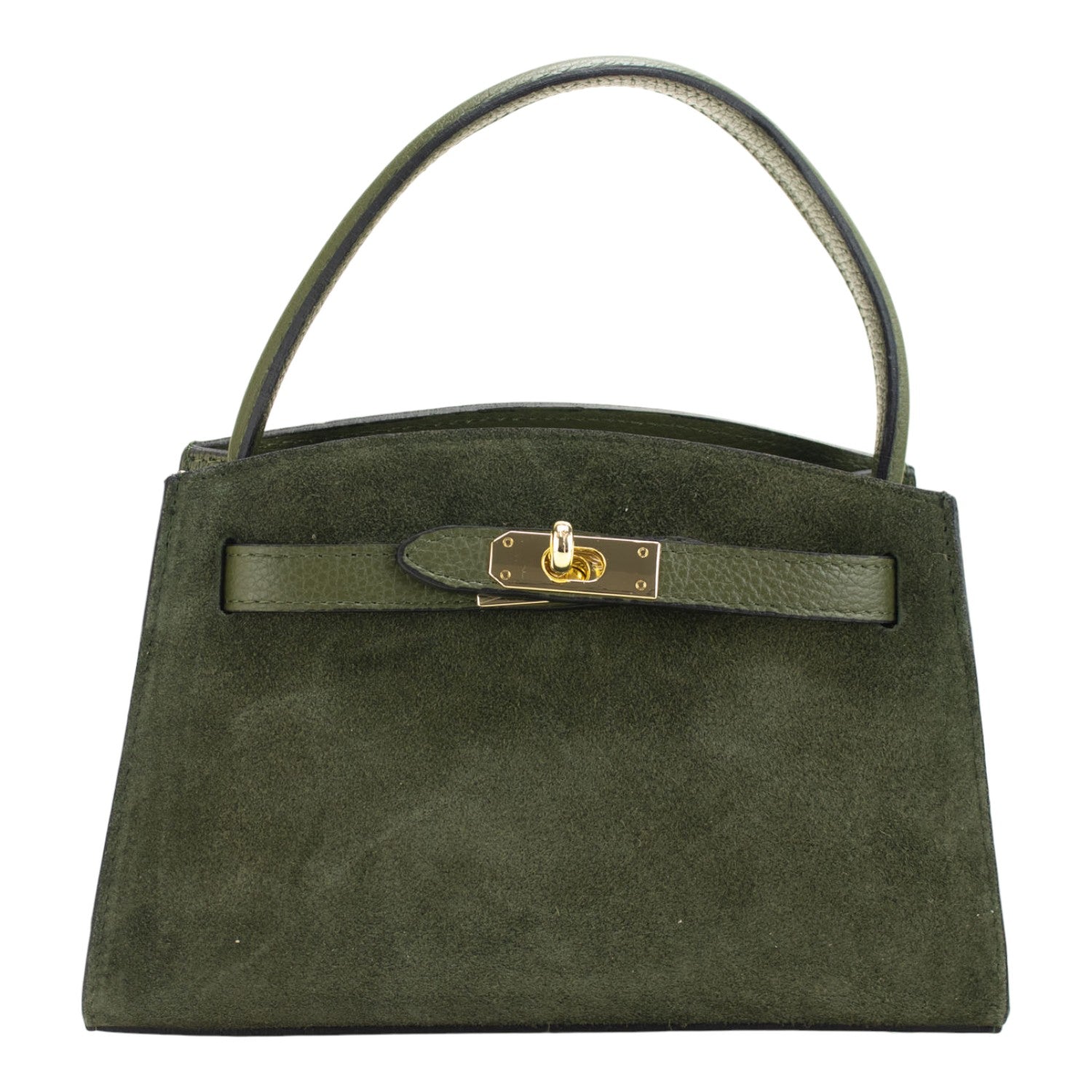 Bolso de mano en piel Pregato Nuit Ante Verde