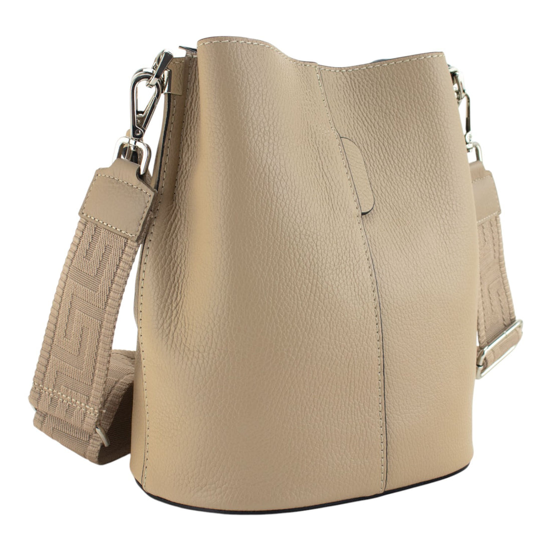 Bandolera Piel Pregato Secchio Taupe crema