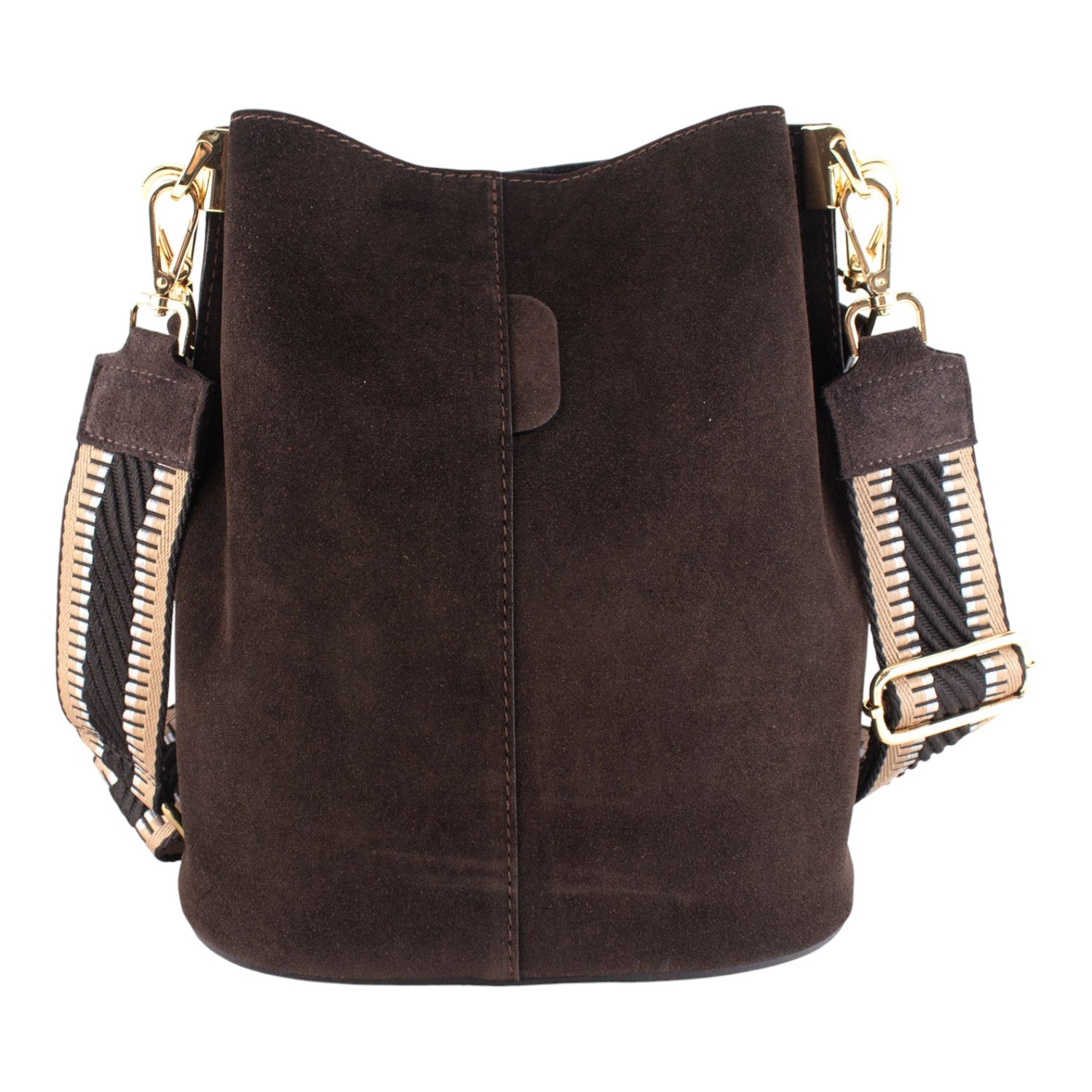 Bandolera Piel Pregato Secchio Peach Chocolate cinta Premium