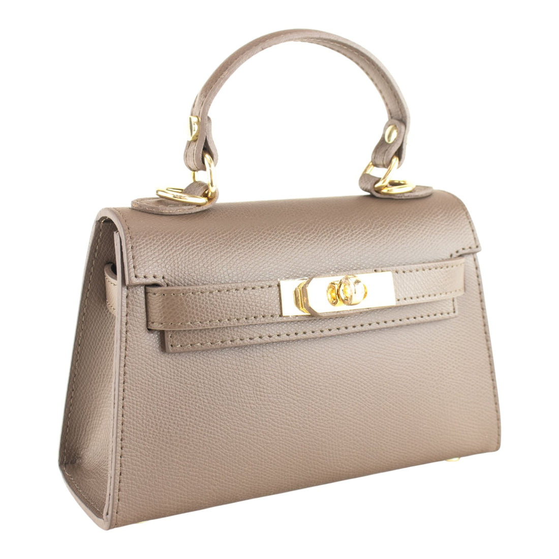 Bolso en Piel Pregato mini Taupe oscuro