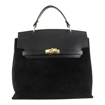 Bolso en Piel Pregato Nobile Ante Negro