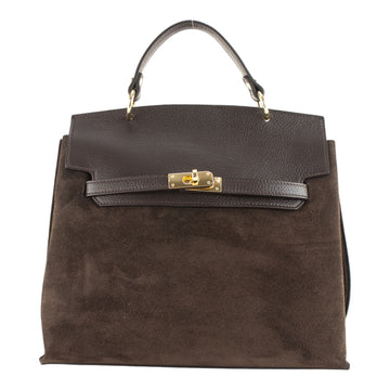 Bolso en Piel Pregato Nobile Ante Chocolate