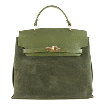 Bolso en Piel Pregato Nobile Ante Verde