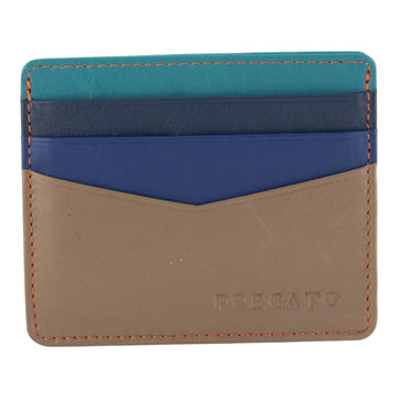 Regalo - Tarjetero de Piel Napa Premium Pregato Hilo Naranja