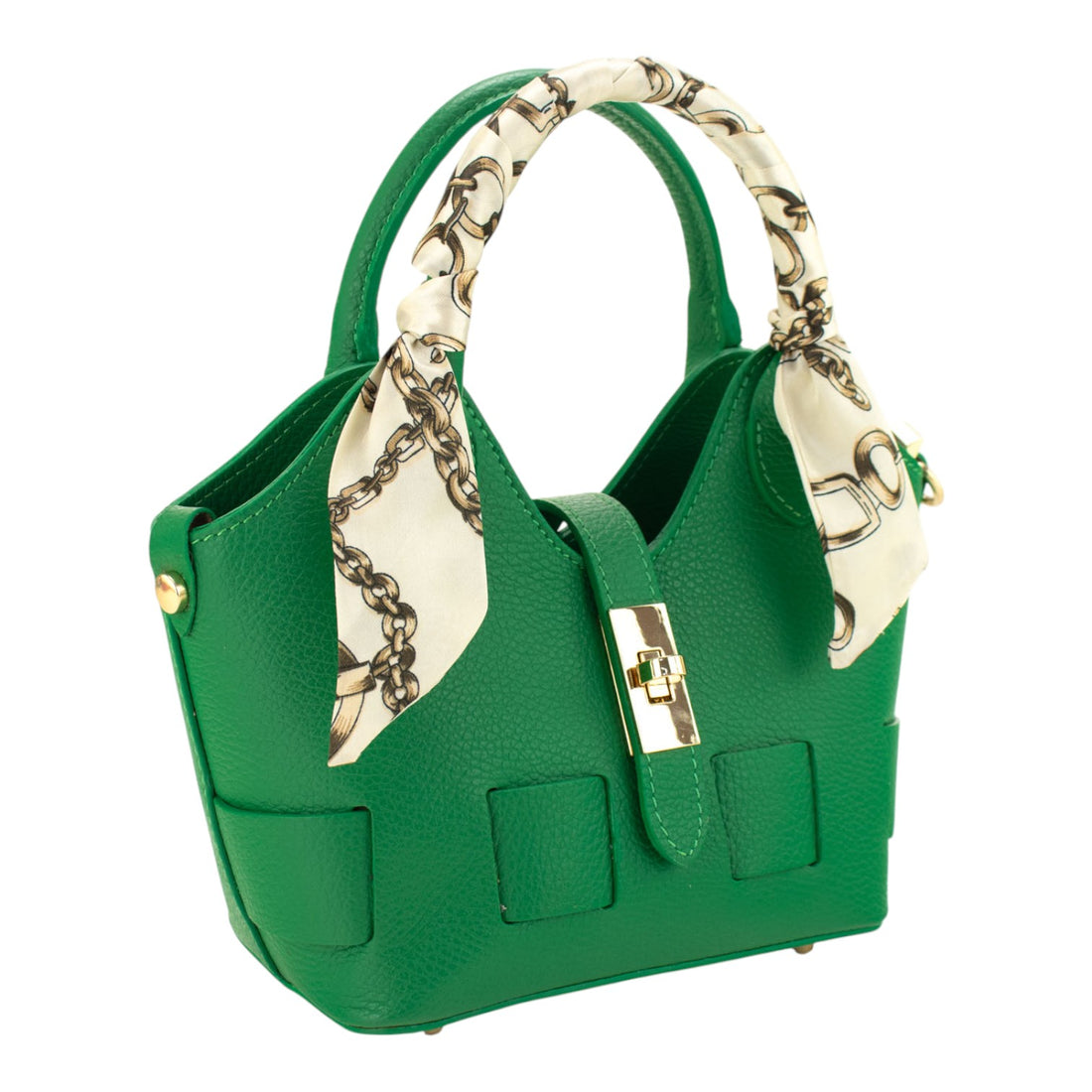 Bolso en Piel Pregato Piccolo tape Verde