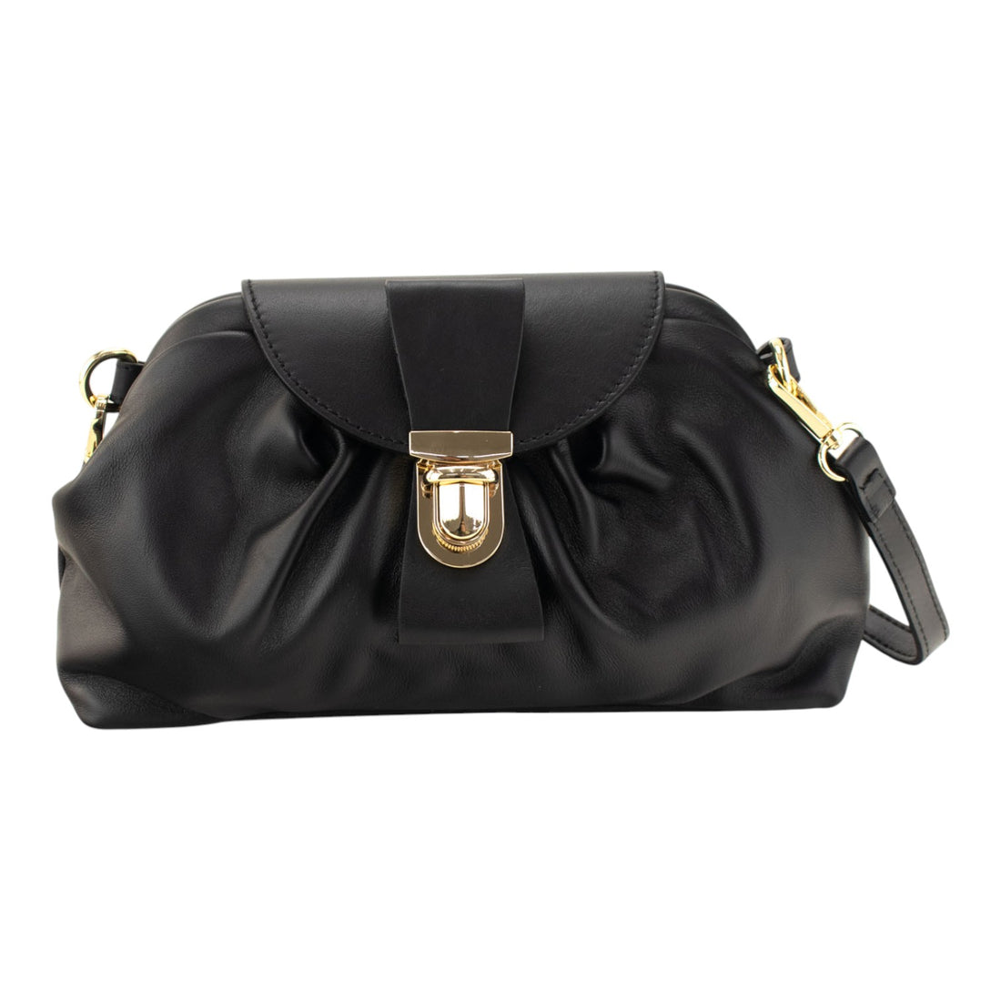 Bolso en Piel Pregato Dolce Negro