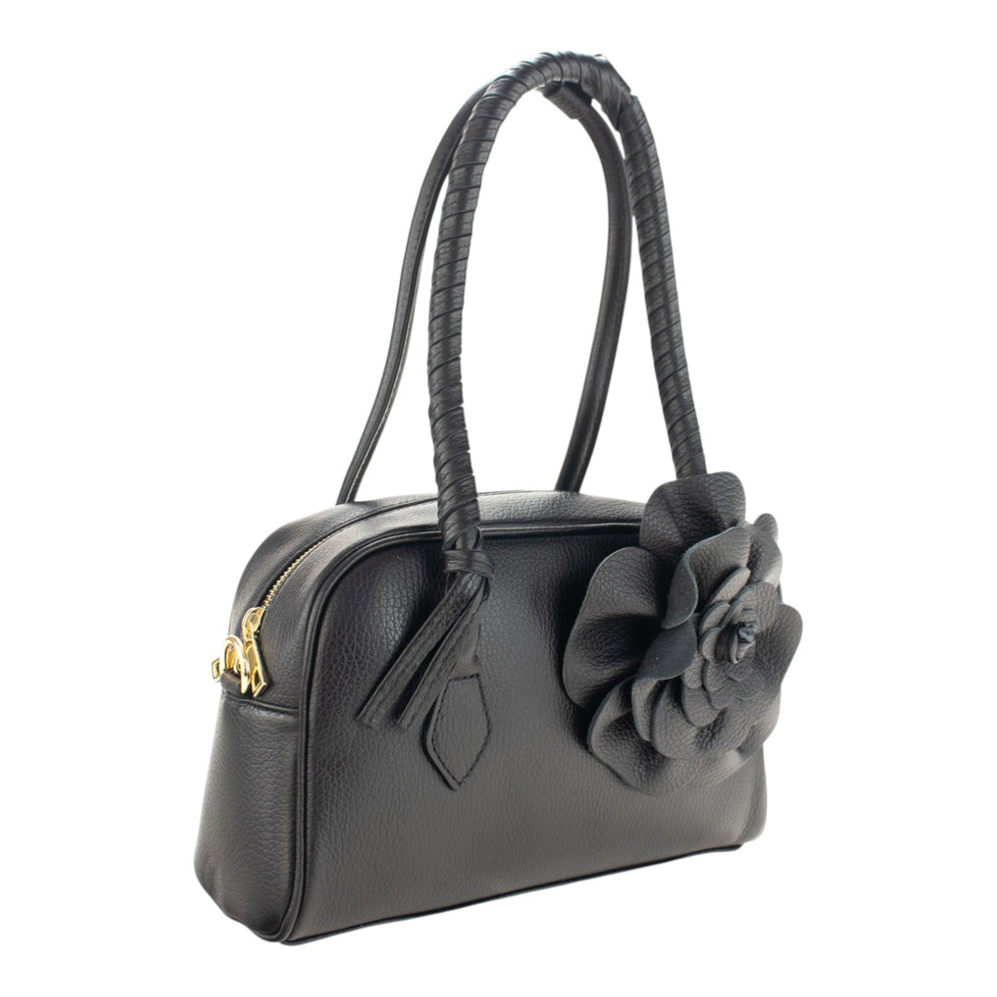 Bolso en Piel Pregato Fiora Negro