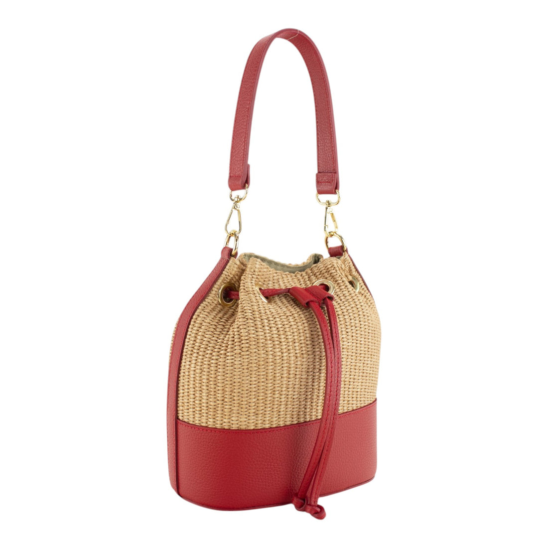 Bolso bucket en piel Pregato Zafira Rojo