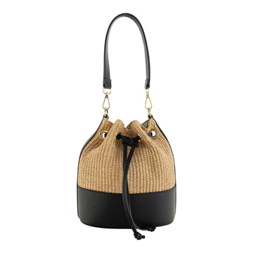Bolso bucket en piel Pregato Zafira Negro