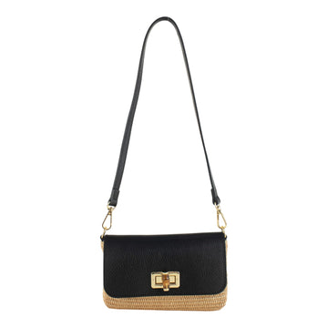 Bandolera en piel Pregato Marena Negro
