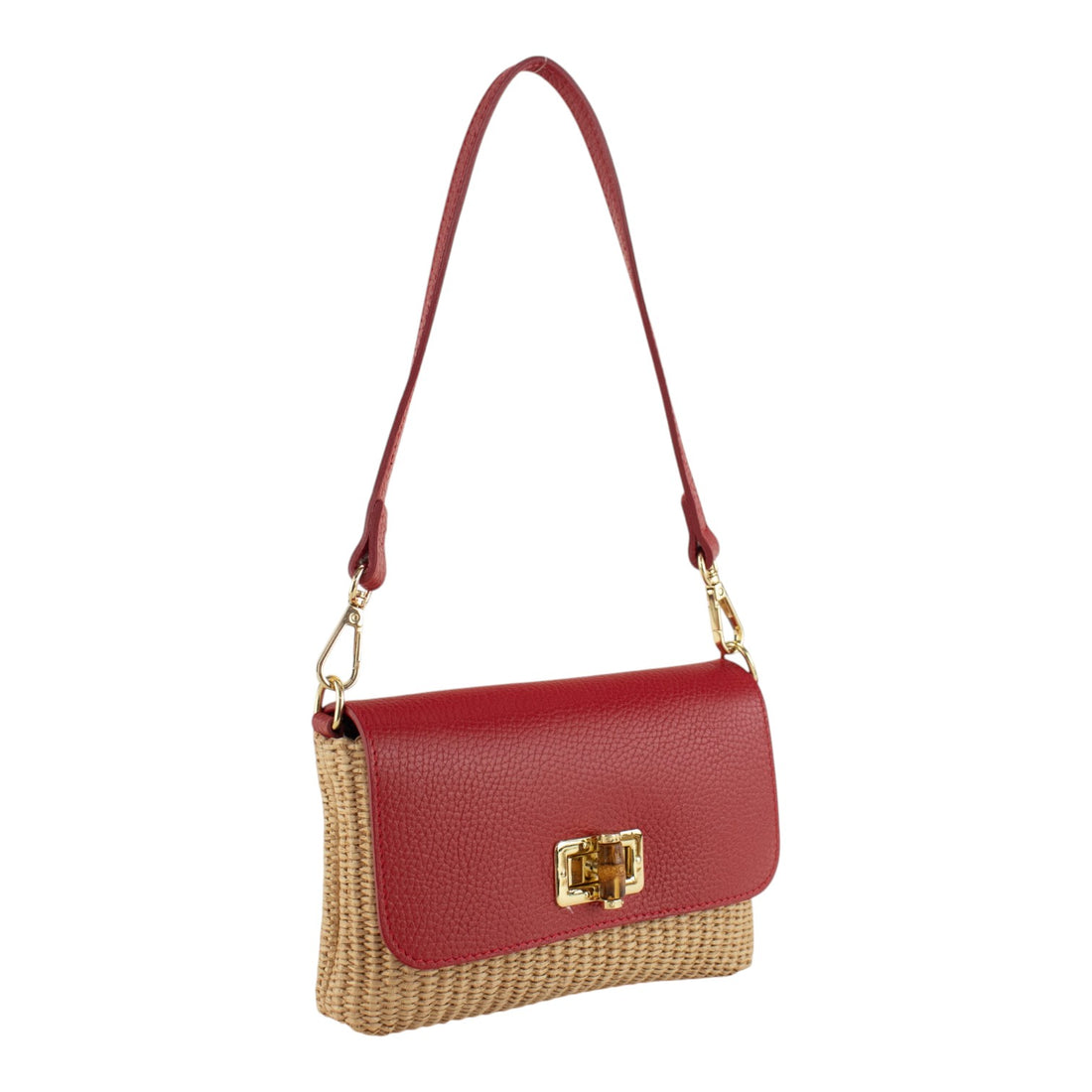 Bandolera en piel Pregato Marena Rojo