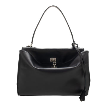 Bolso en piel Pregato Lussari Negro Herraje Plata - 35cm