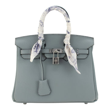 Bolso de mano Pregato Verona Gold Azul Herraje Plata · 25cm