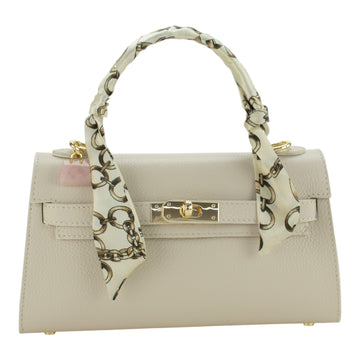 Bolso en Piel Pregato Grazia Beige