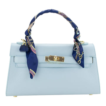 Bolso en Piel Pregato Grazia Azul claro