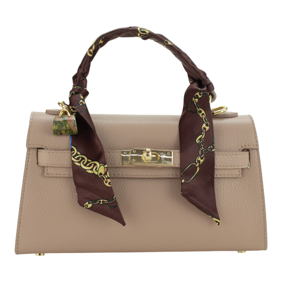 Bolso en Piel Pregato Grazia Taupe