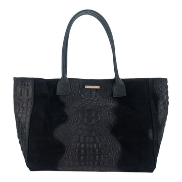 Bolso Shopper de Piel Pregato Velaria Negro