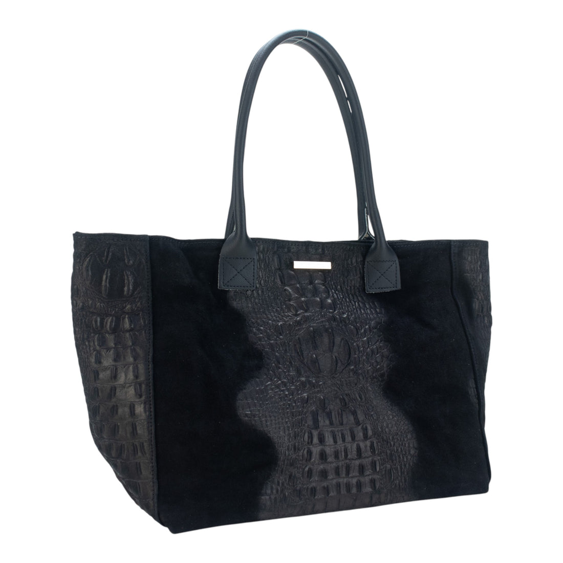 Bolso Shopper de Piel Pregato Velaria Negro