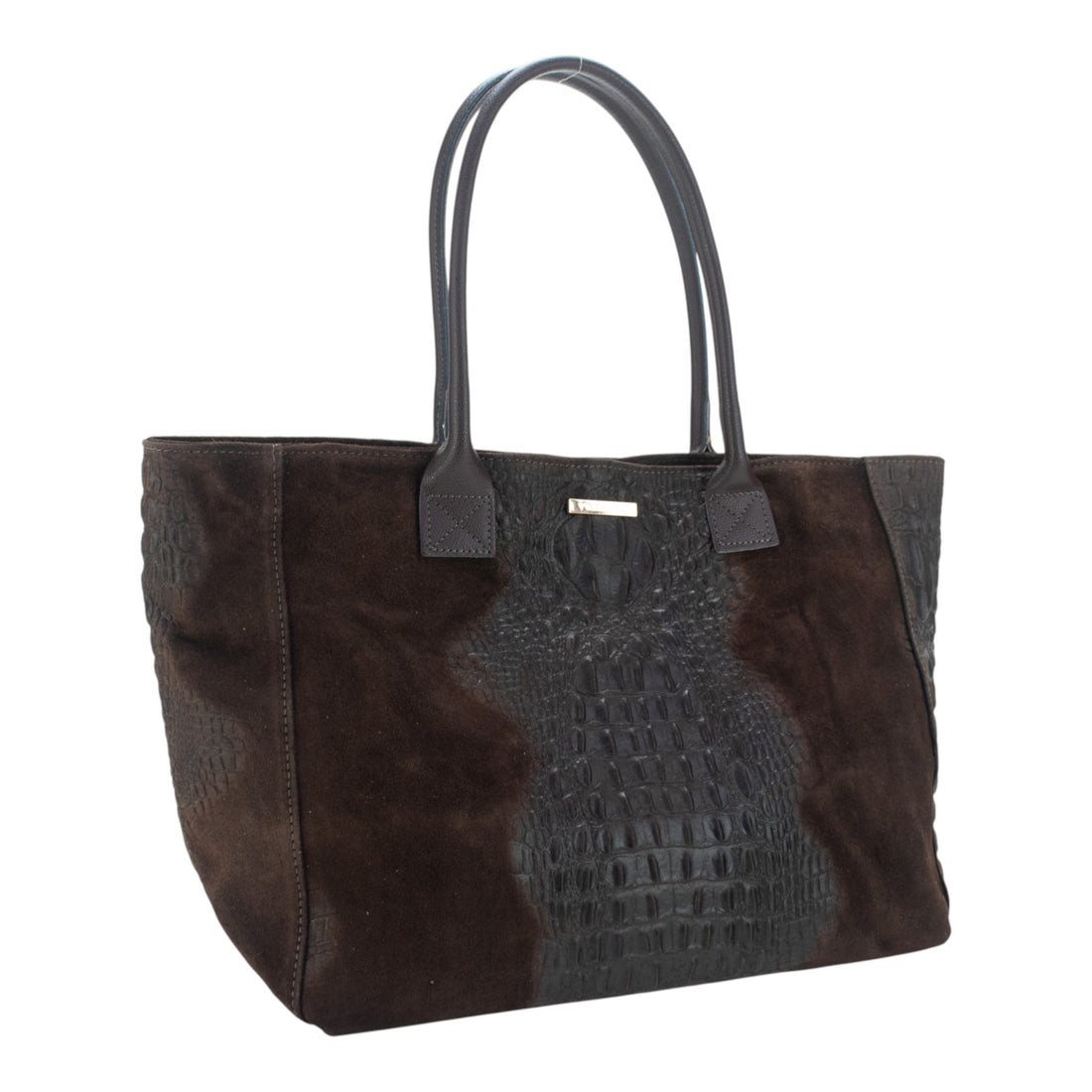 Bolso Shopper de Piel Pregato Velaria Chocolate