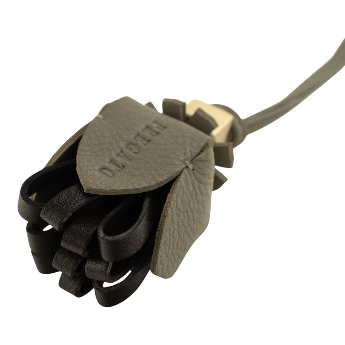 Charm para bolso Pregato Flor bicolor Taupe y Negro