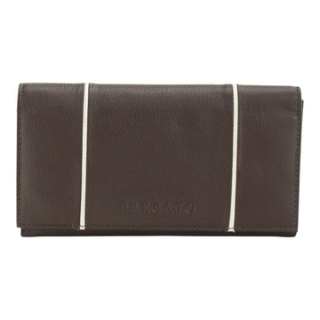 Billetero grande de Piel Pregato  Essentials Chocolate