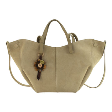 Bolso shopper Piel Pregato Venetto Flower Taupe claro