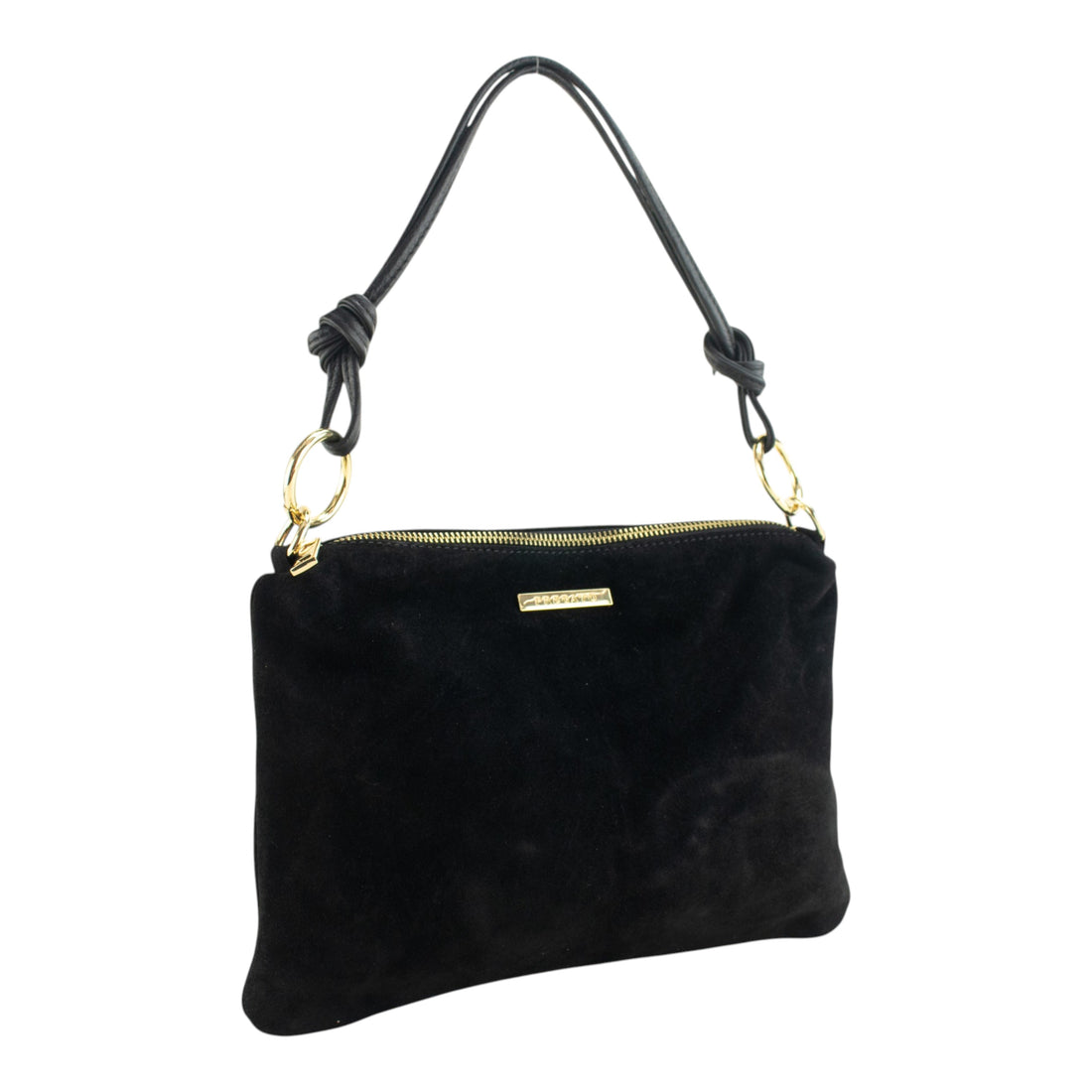Bolsa Crossbody em Couro Pregato Lecce Preta