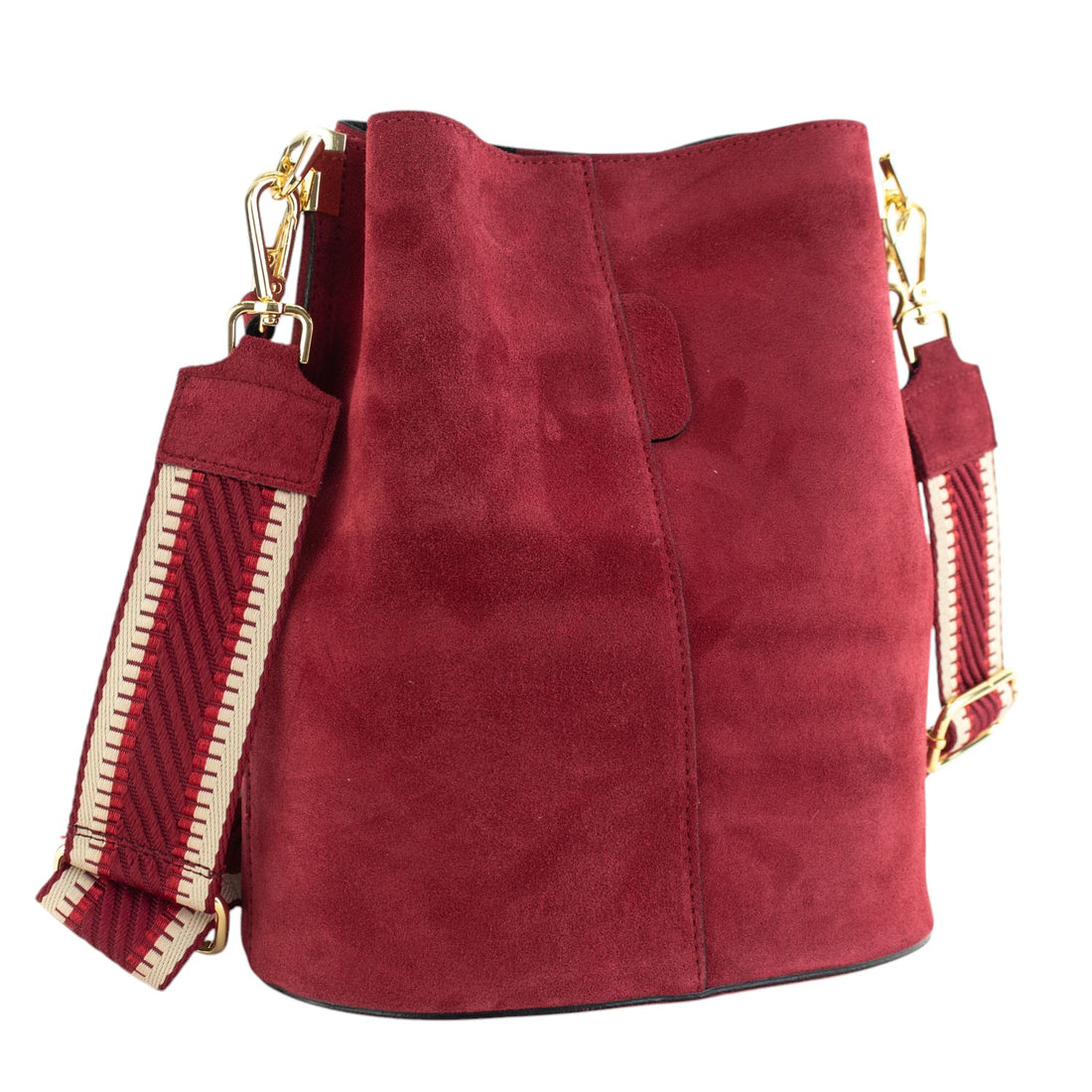Bandolera Piel Pregato Secchio Peach Cereza