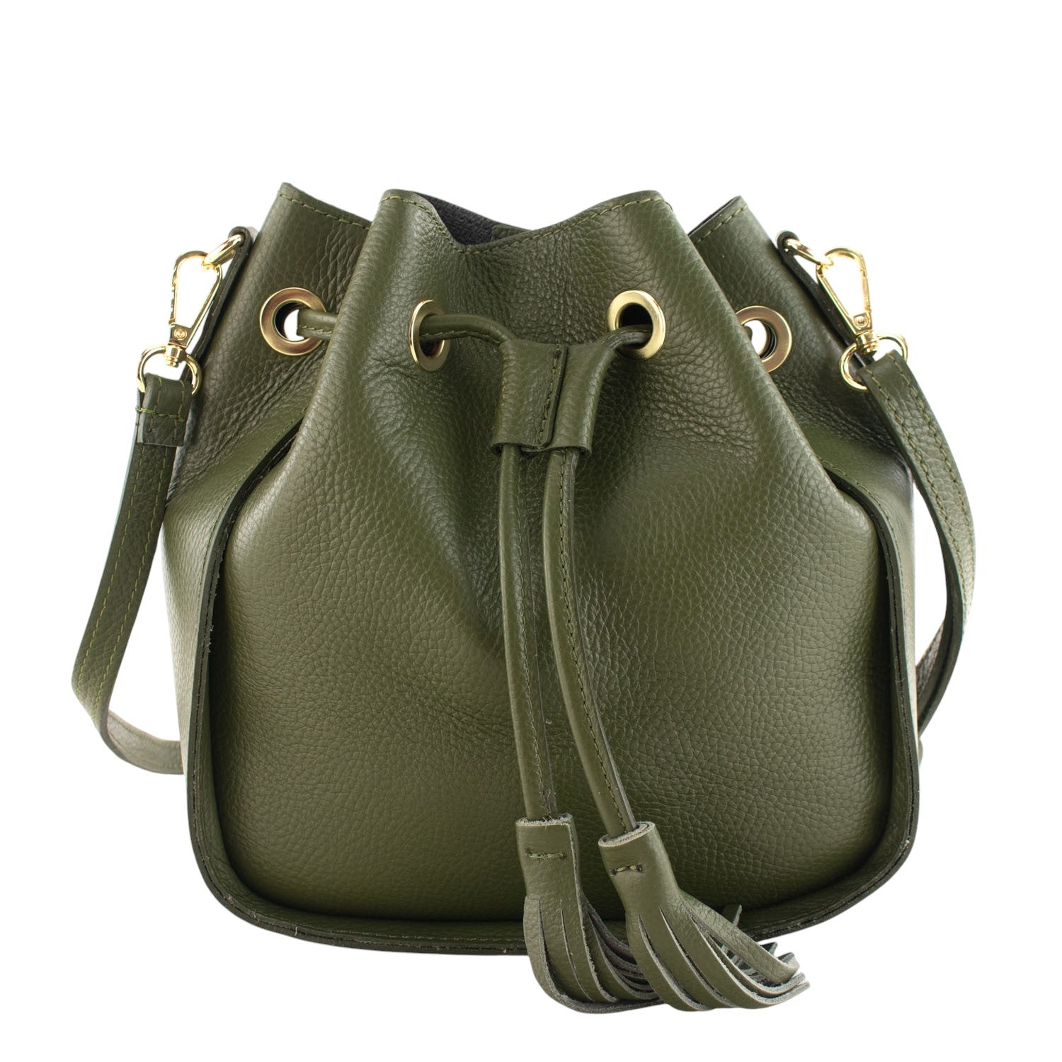Bolso en Piel Pregato Laguna Verde oliva