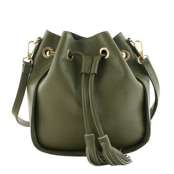 Bolso en Piel Pregato Laguna Verde oliva