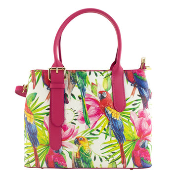 Bolso de mano Piel Pregato Serena Tropical Fucsia