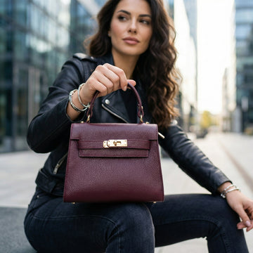 Bolso en Piel Pregato Latenza Burdeos