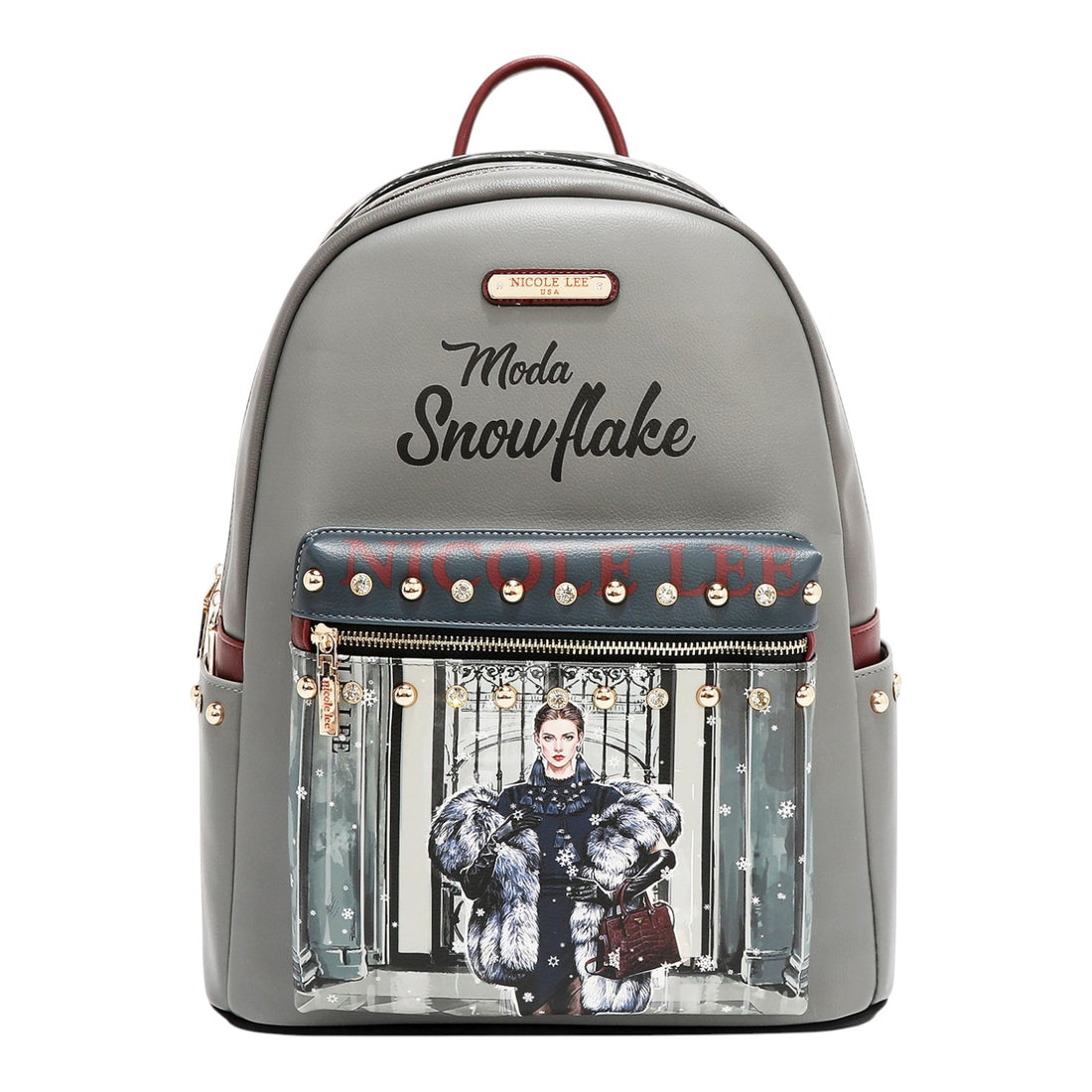 Mochila grande USB Nicole Lee Moda SnowFlake