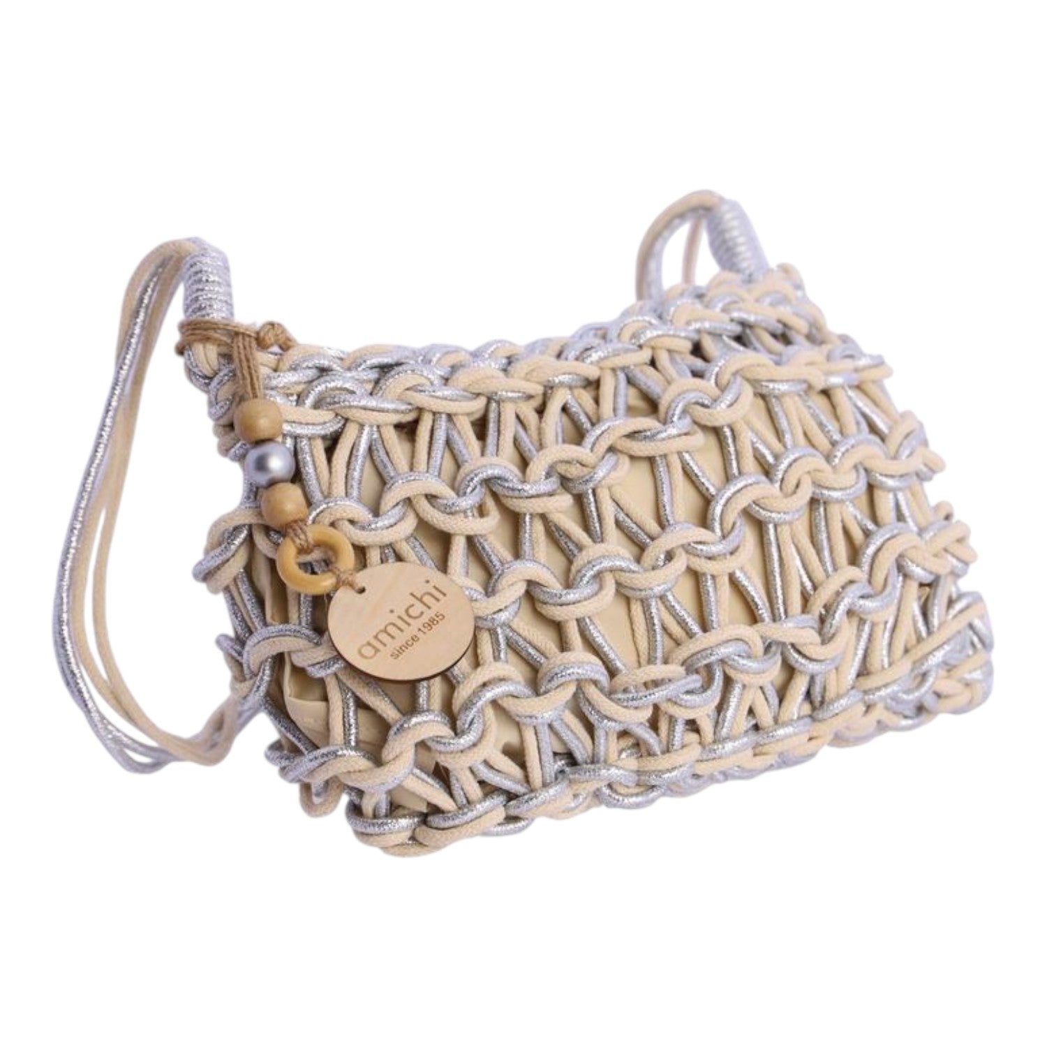 Bandolera pequeña Amichi hilo Dusk Plateado - KimondoShop