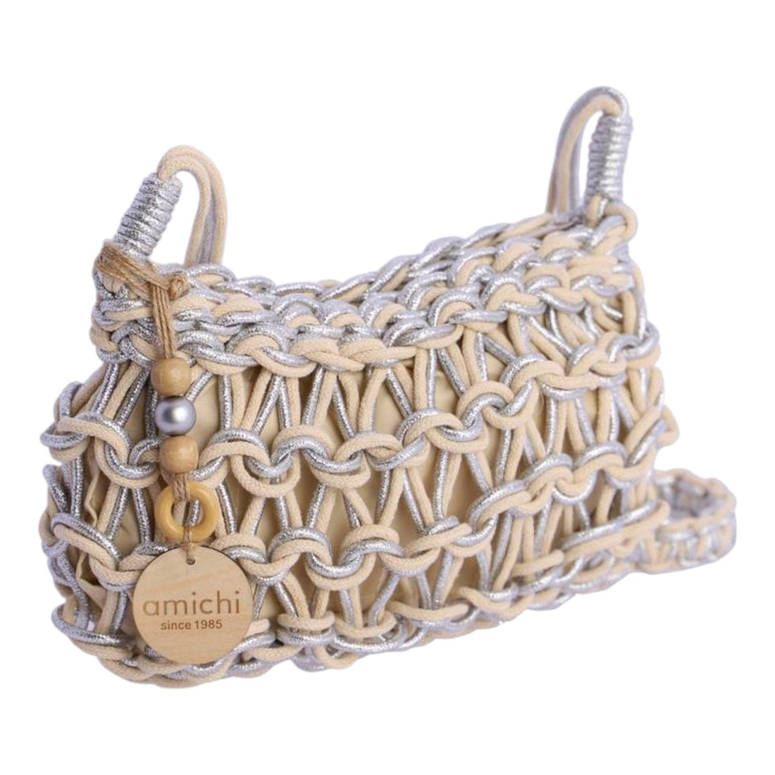 Bandolera pequeña Amichi hilo Dusk Plateado - KimondoShop