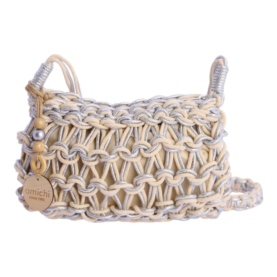 Bandolera pequeña Amichi hilo Dusk Plateado - KimondoShop