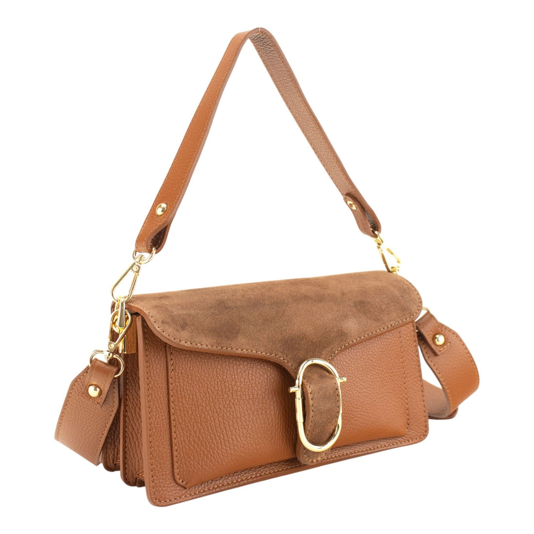 Bandolera Piel Pregato Fíbula Ante Camel - KimondoShop