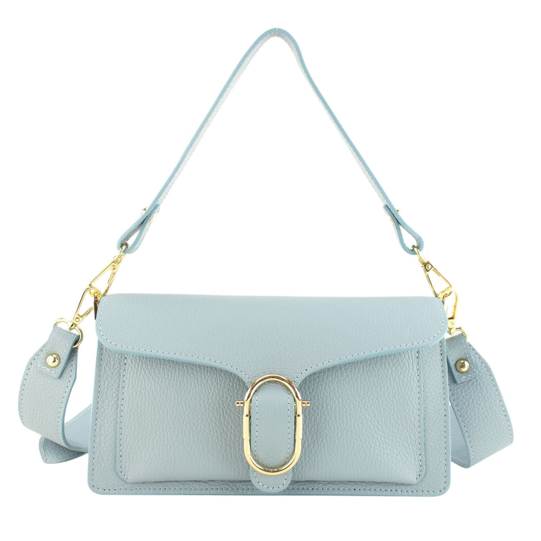 Bandolera Piel Pregato Fíbula Azul cielo - KimondoShop