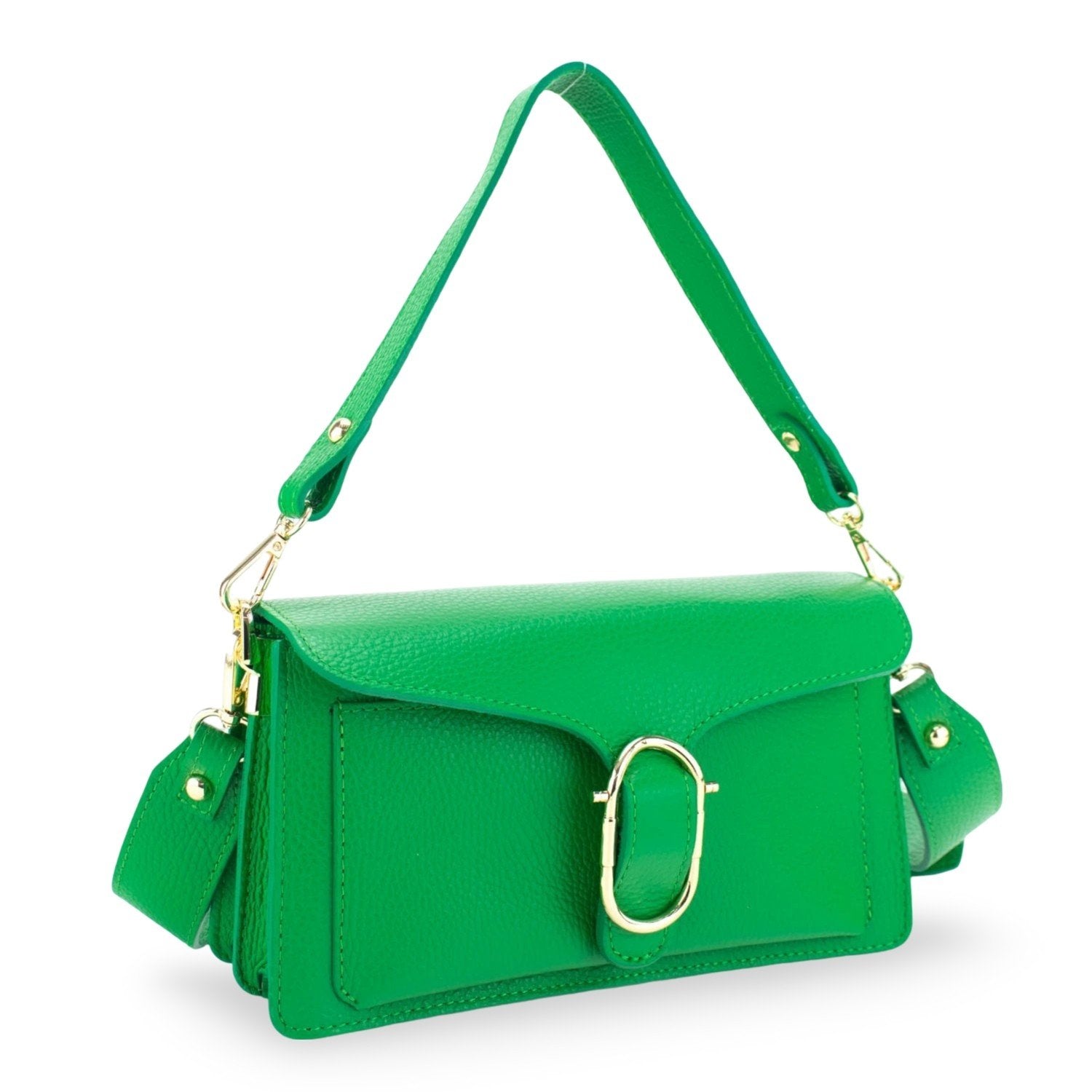 Bandolera Piel Pregato Fíbula Verde - KimondoShop